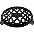 7-In. Round Cast Iron Trivet, Black